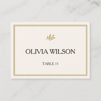 Elegant Minimalist Gold Wedding Place Card