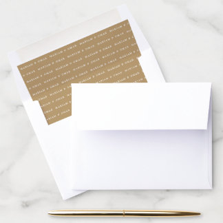 Elegant Minimalist Gold Wedding RSVP Envelope Liner