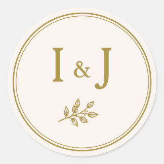 Elegant Minimalist Gold Wedding Stickers