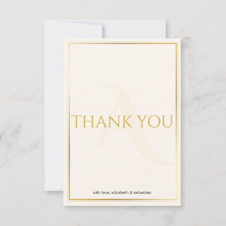 Elegant Minimalist Gold Wedding Thank You card