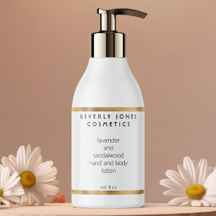 Elegant Minimalist Gold & White Cosmetics Label