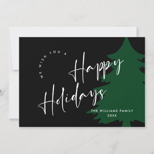 Elegant Minimalist Golden Christmas Greeting Holiday Card