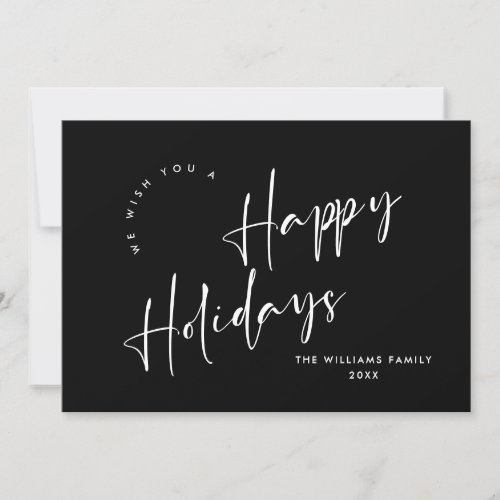 Elegant Minimalist Golden Christmas Greeting Holiday Card