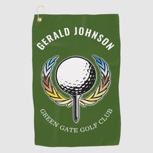 Elegant Minimalist Golf Design Golf Towel (Front)