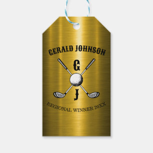 Elegant Minimalist Golf Monogr... Gift Tags