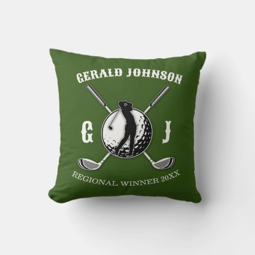 Elegant Minimalist Golf Monogr Throw Pillow