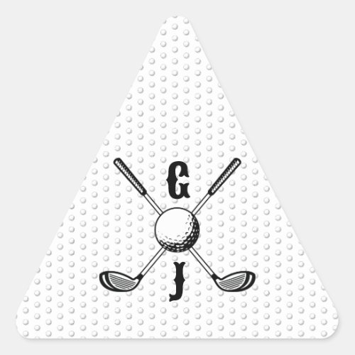 Elegant Minimalist Golf Monogr Triangle Sticker