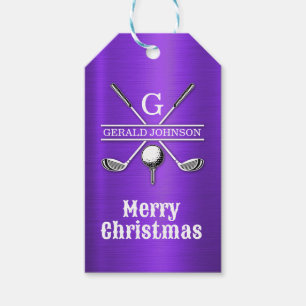 Elegant Minimalist Golf Monogram Design Gift Tags
