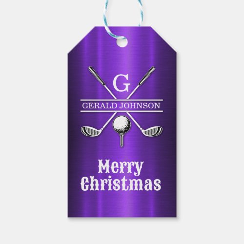 Elegant Minimalist Golf Monogram Design Gift Tags