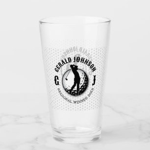 Elegant Minimalist Golf Monogram Design Glass
