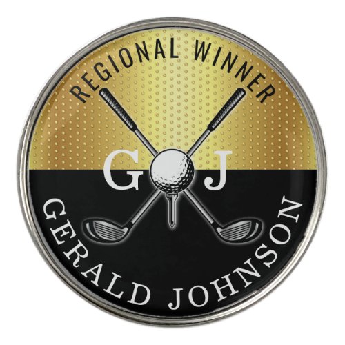 Elegant Minimalist Golf Monogram Design Golf Ball Marker