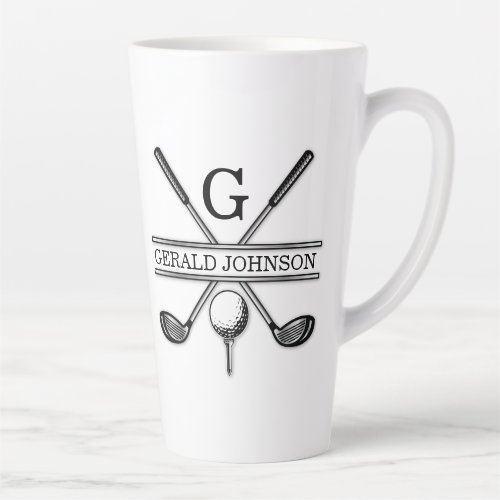 Elegant Minimalist Golf Monogram Design Latte Mug