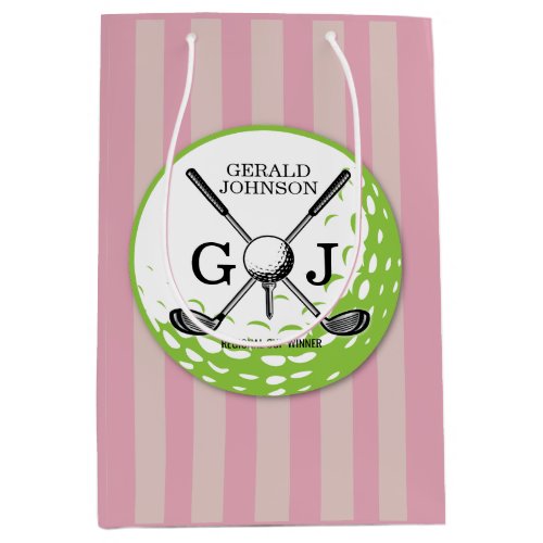 Elegant Minimalist Golf Monogram Design Medium Gift Bag