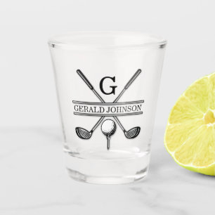 Elegant Minimalist Golf Monogram Design Shot Glass