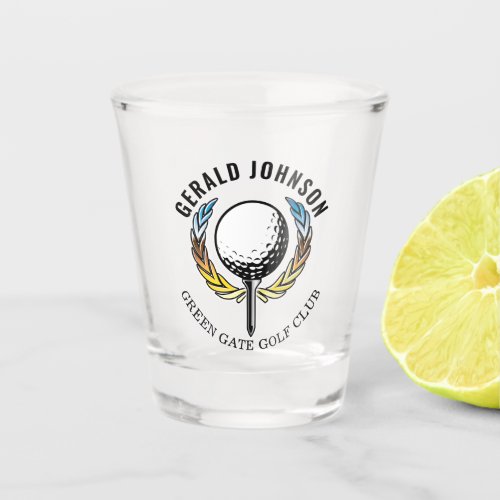 Elegant Minimalist Golf Monogram Design Shot Glass