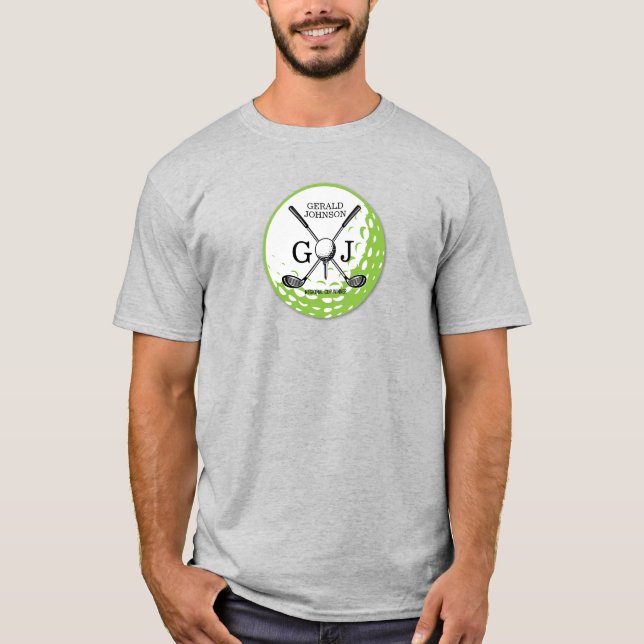 Elegant Minimalist Golf Monogram Design T-Shirt (Front)