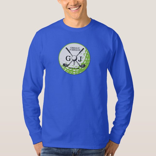 Elegant Minimalist Golf Monogram Design T-Shirt (Front)