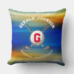 Elegant Minimalist Golf Monogram Design Throw Pillow