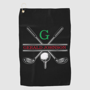 Elegant Minimalist Golf Monogram Design Towel