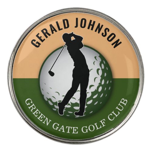 Elegant Minimalist Golfer Design Golf Ball Marker