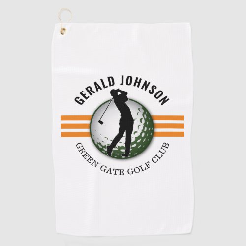 Elegant Minimalist Golfer Design Golf Towel