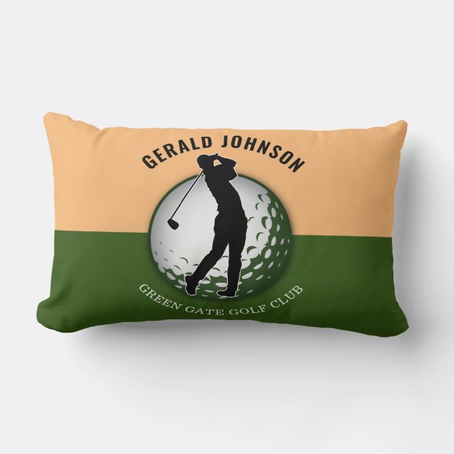 Elegant Minimalist Golfer Design Lumbar Pillow (Front)