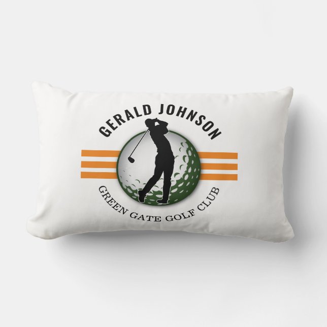 Elegant Minimalist Golfer Design Lumbar Pillow (Front)