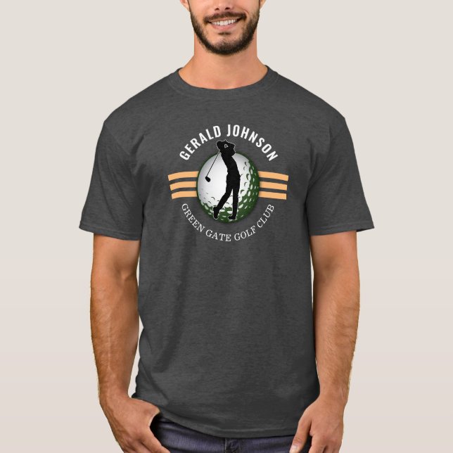Elegant Minimalist Golfer Design T-Shirt (Front)