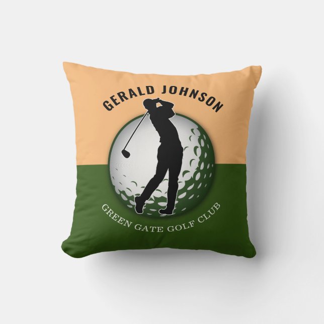 Elegant Minimalist Golfer Design Throw Pillow (Front)