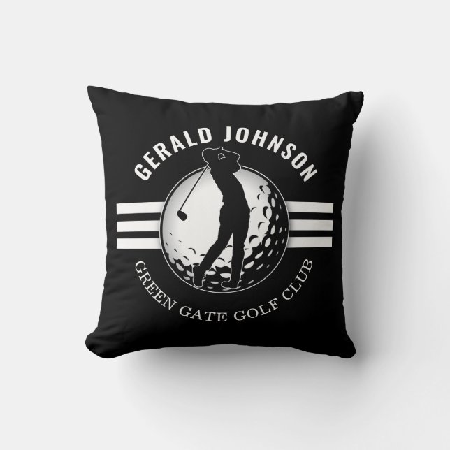 Elegant Minimalist Golfer Design Throw Pillow (Front)