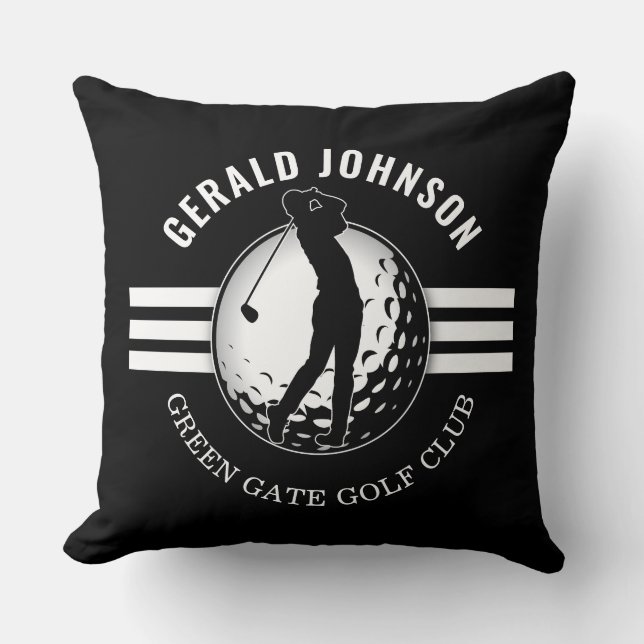 Elegant Minimalist Golfer Design Throw Pillow (Front)