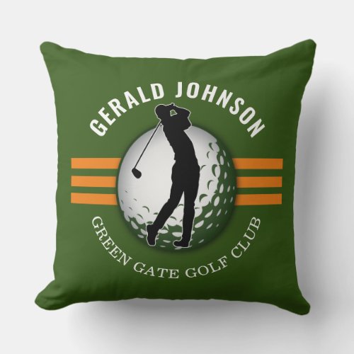 Elegant Minimalist Golfer Design Throw Pillow
