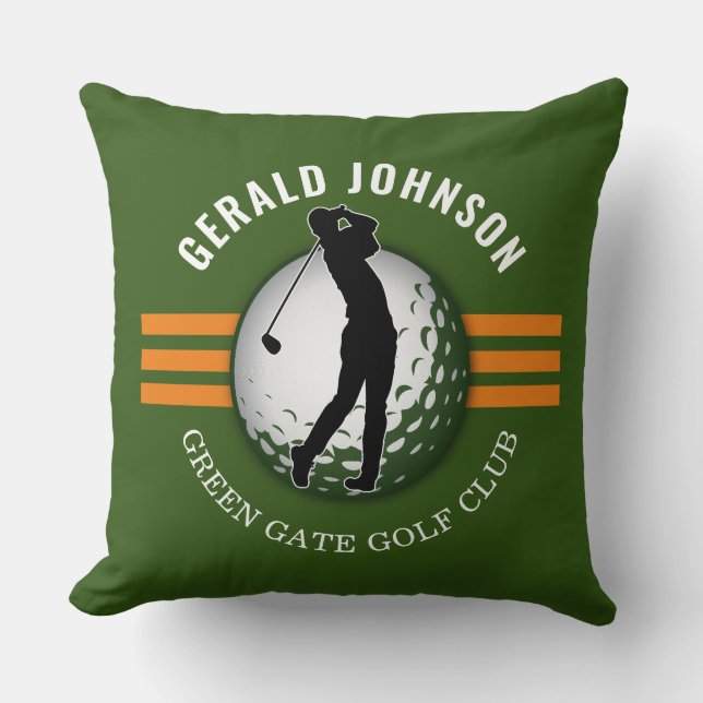 Elegant Minimalist Golfer Design Throw Pillow (Front)