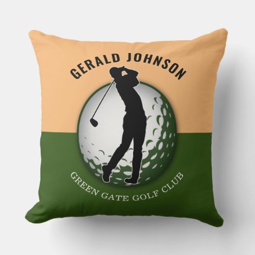 Elegant Minimalist Golfer Design Throw Pillow