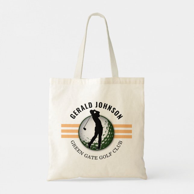 Elegant Minimalist Golfer Design Tote Bag (Back)