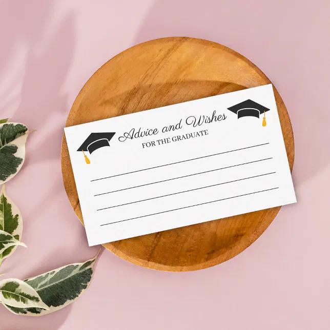 Graduation Design Note elegant minimalist graduation advice and wishes note card | Zazzle