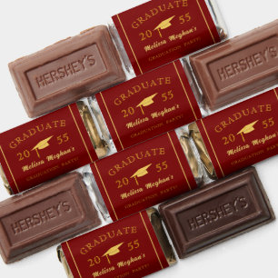 Elegant Minimalist Graduation Cap Grad Party Hershey's Miniatures