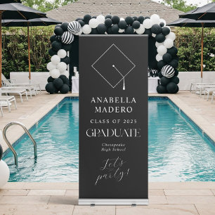 Elegant Minimalist Graduation Party Retractable Banner