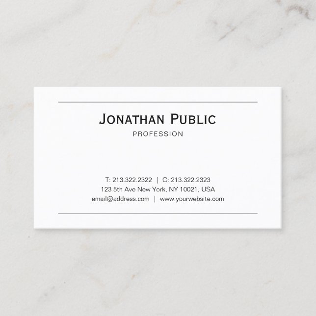 Elegant Minimalist Graphic Design Trendy Modern Business Card (Front)