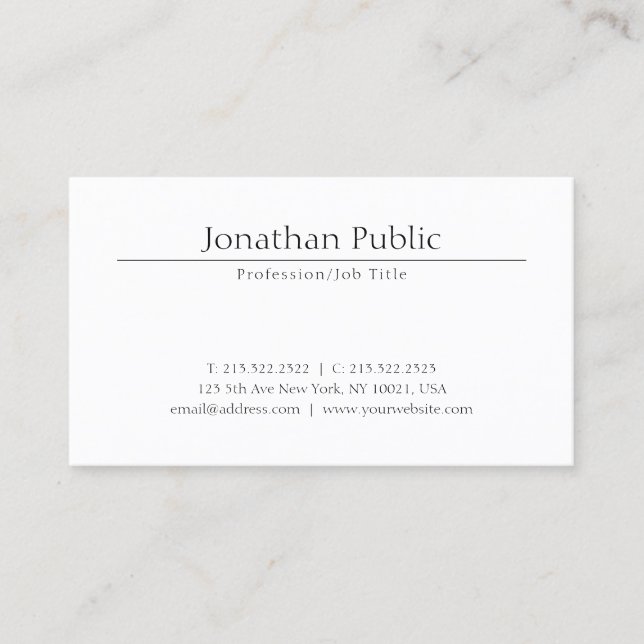Elegant Minimalist Graphic Design Trendy Plain Business Card (Front)