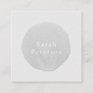 Elegant Minimalist Gray Brush Circle Logo Abstract Square Business Card