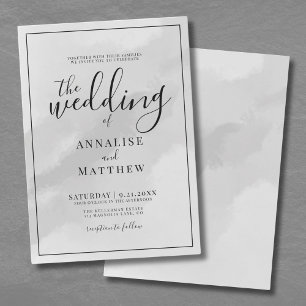 Elegant Minimalist Gray Wedding Invitation