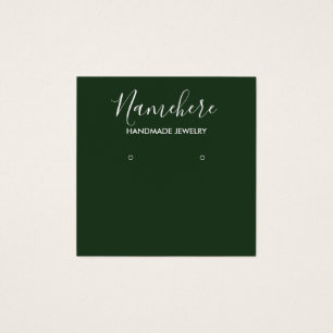 Elegant minimalist green earring display card