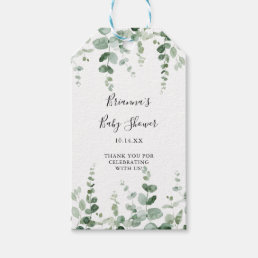 Elegant Minimalist Green Eucalyptus Baby Shower  Gift Tags