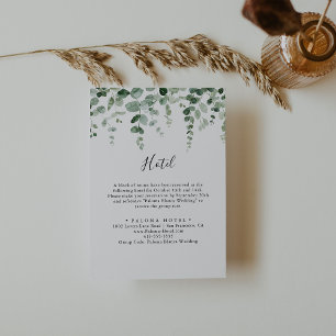 Elegant Minimalist Green Eucalyptus Hotel Enclosure Card
