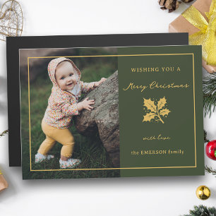 Elegant Minimalist Green/Gold Photo