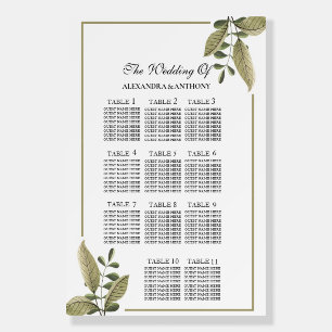 Elegant Minimalist Greenery Wedding Seating Chart Foam Board