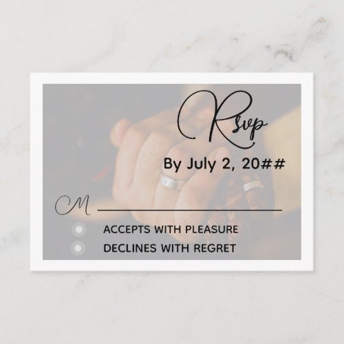 Elegant Minimalist Grey Wedding RSVP Reply Card