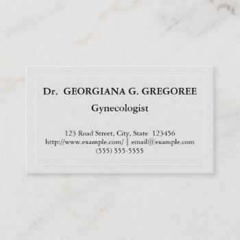 Elegant & Minimalist Gynecologist Business Card by AponxBusinessCards at Zazzle
