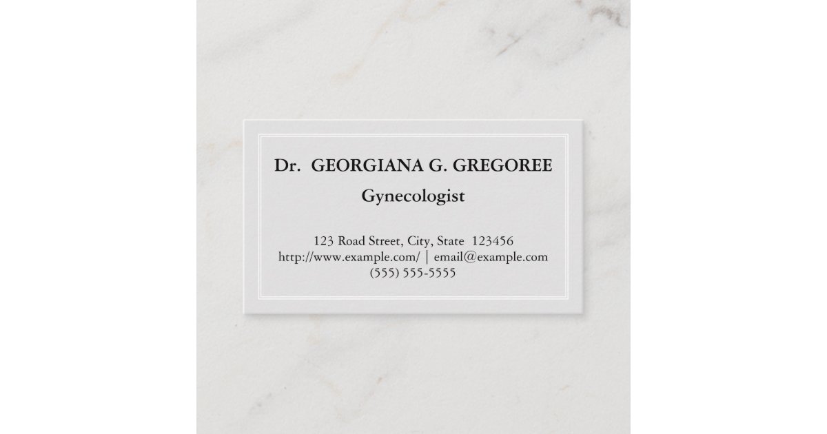 Elegant & Minimalist Gynecologist Business Card | Zazzle